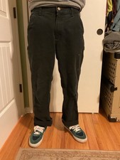 Vintage Carhartt Carpenter Work Pants 34 X 32 patina worn black loose fit