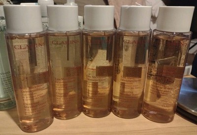 Lot Of 5 Clarins Paris - Cleansing Micellar Water Refreshing (6.7oz) -