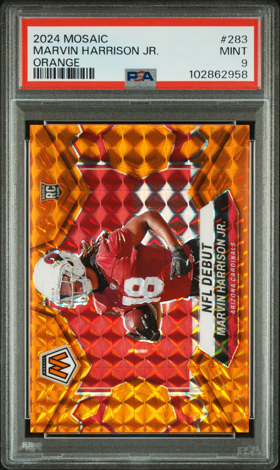 2024 PANINI MOSAIC ORANGE #283 MARVIN HARRISON JR. 46/199 PSA 9
