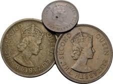 Mauritius Rupee Rupee Elizabeth 1964 Lot of 3 Original Coin #LYS237