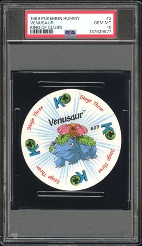 1999 POKEMON RUMMY 3 VENUSAUR KING OF CLUBS PSA 10