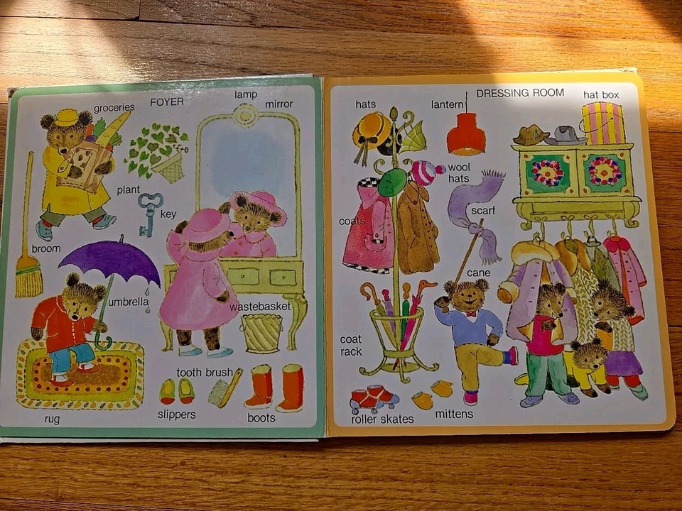 Vtg 80s Childrens Board Book "The Things In My House" Bear Family Word Book - Image 4 of 4