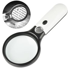 NEW 30X Handheld Magnifying Glass w/ 12 Bright LED Light Illuminated Magnifier