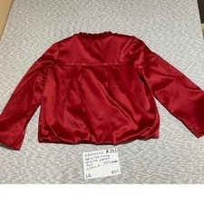 Apostrophe Red satin-like ruffle neckline jacket women M. SKU-A251 glamour