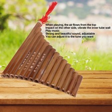 15 Pipes Pan Flute Natural Bamboo Handmade Adjustable Tune For Children And