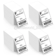 4000 4"x6" Fanfold Direct Thermal Shipping Labels for Zebra and Rollo Printers