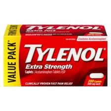 Tylenol Extra Strength Caplets 500mg - 200 Count - New