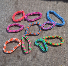 Lot of 10 Multicolor Braided Rubber Band Brac...