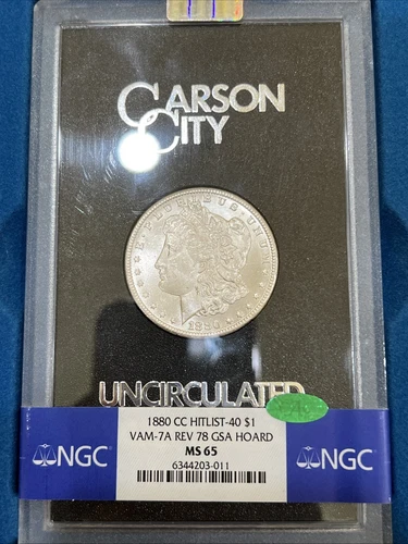 1880-CC VAM 7A Morgan Dollar Rev 78 GSA HOARD S$1 NGC MS65 (CAC)