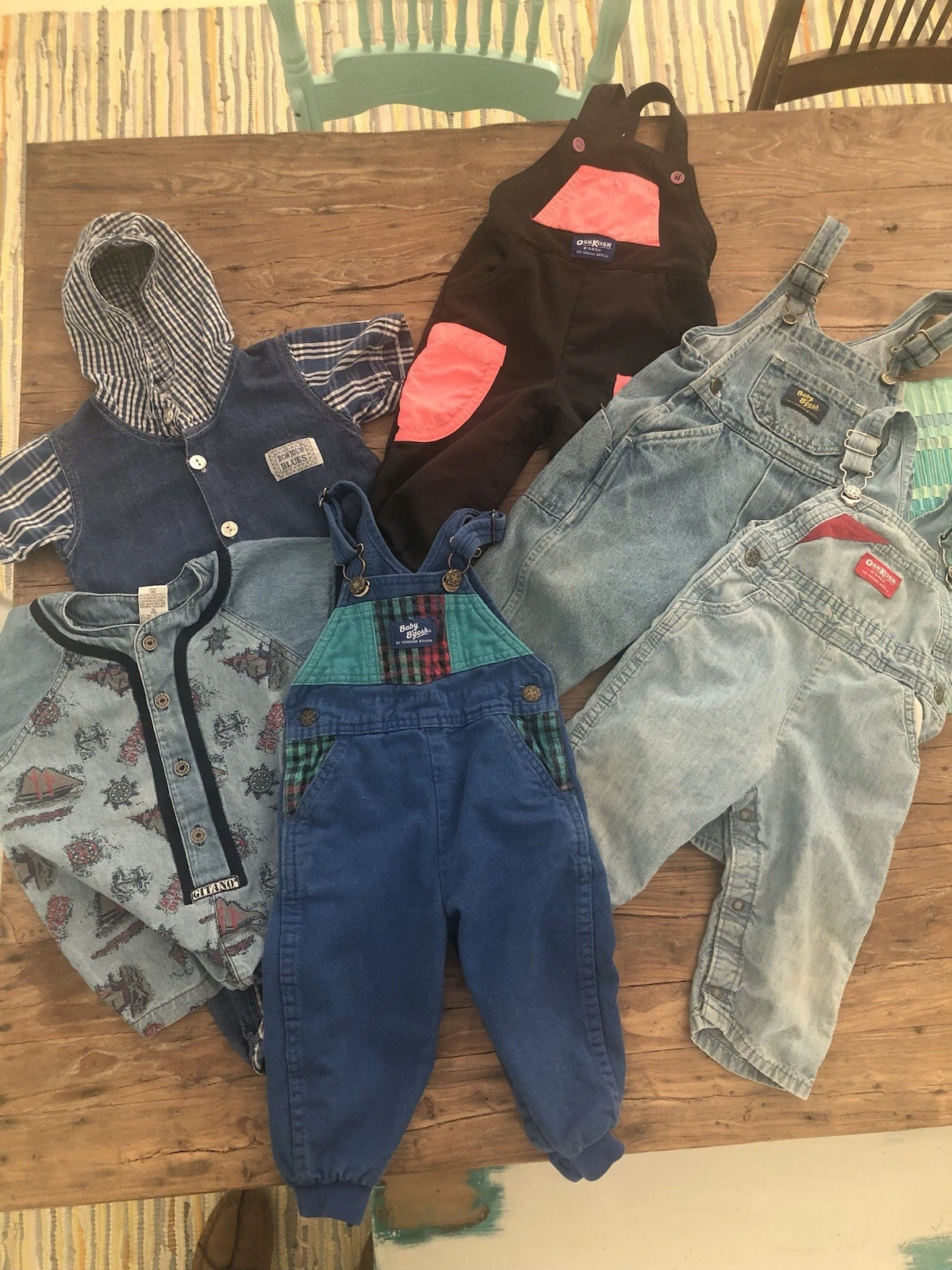 Vintage OshKosh B’gosh Denim Vestbak Overalls Lot Plus Gitano + 18 Mo READ