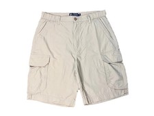Mens Chaps 30 Waist Beige Pocketed Cargo Shorts