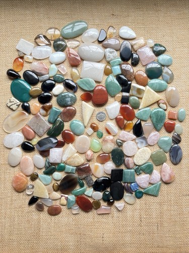 194 Teile gemischt Halbedelstein Cabochon Lot Schmuckherstellung Zubehör Posten