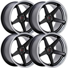 Set-4 Ferrada Fr3 22x10.5 5x4.255x108 Black Chrome 35mm Wheels Rims 22 Inch