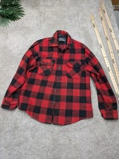 Vintage Rugged Wear Jacket Mens Medium Buffalo Plaid Wool Blend Flannel 90s