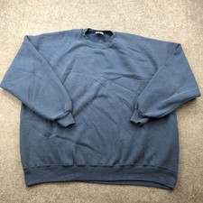 Vintage Jerzees Sweatshirt Mens 3XL Blue Crewneck Pullover Sport NuBlend USA
