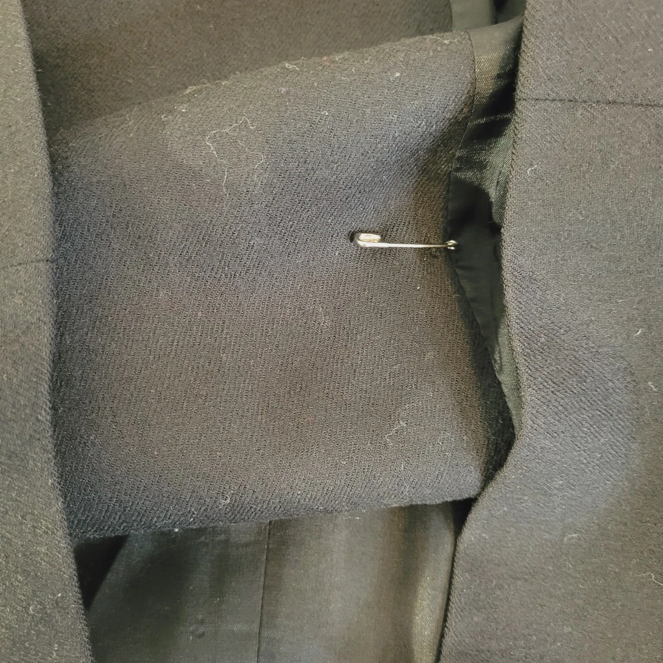 Blazer Lord & Taylor Mujer 8 Negro Doble Pecho 6 Botones Dorados 100% Lana Foto 2 de 4