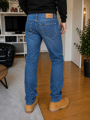 Lee Rider Cropped Jeans Blau FR38 W28 L32 Denim