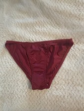 VTG Red Satin String Bikini Panties Size 7/L