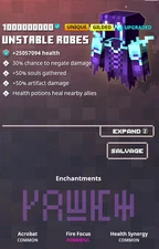 Minecraft Dungeons - Unstable Robes Soul Wiz Build Modded (Cross-play) (6 Items)