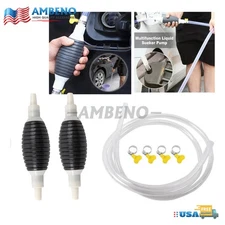 For Gas Gasoline Petrol Siphon Hose Hand Pump Portable Manual Car Fuel Transfer