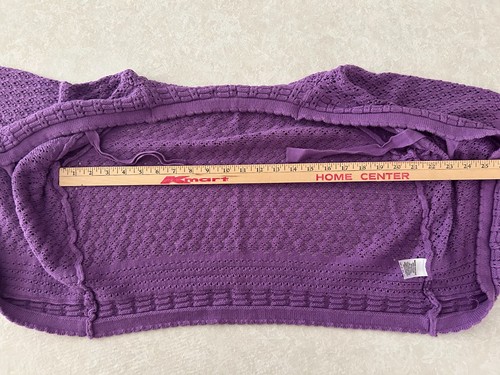 Ellos Women's Violet Knit Tie Front Shrug Cardigan - size M - 100% Cotton - VG - Picture 8 of 10