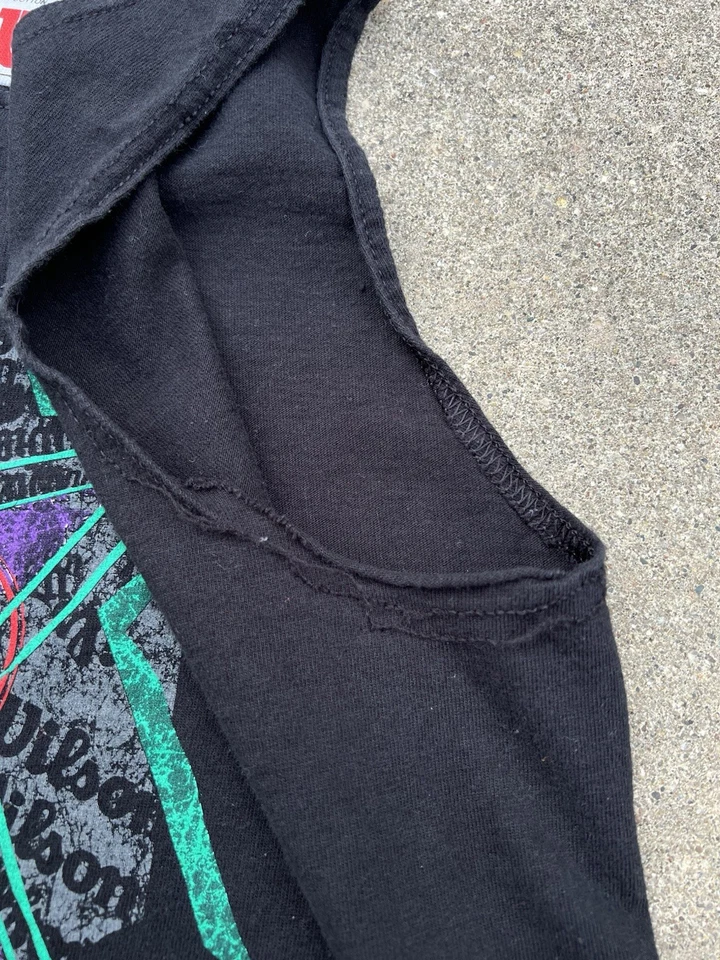 Винтажный 90-х сделано в США Wilson Activewear сделано, чтобы выиграть Майка черный молодежи Sz M - Изображение 3 из 4