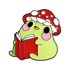 Kawaii Frog Prince Brooch Enamel Pins Cute Frog with Strawberry Mushroom Frog