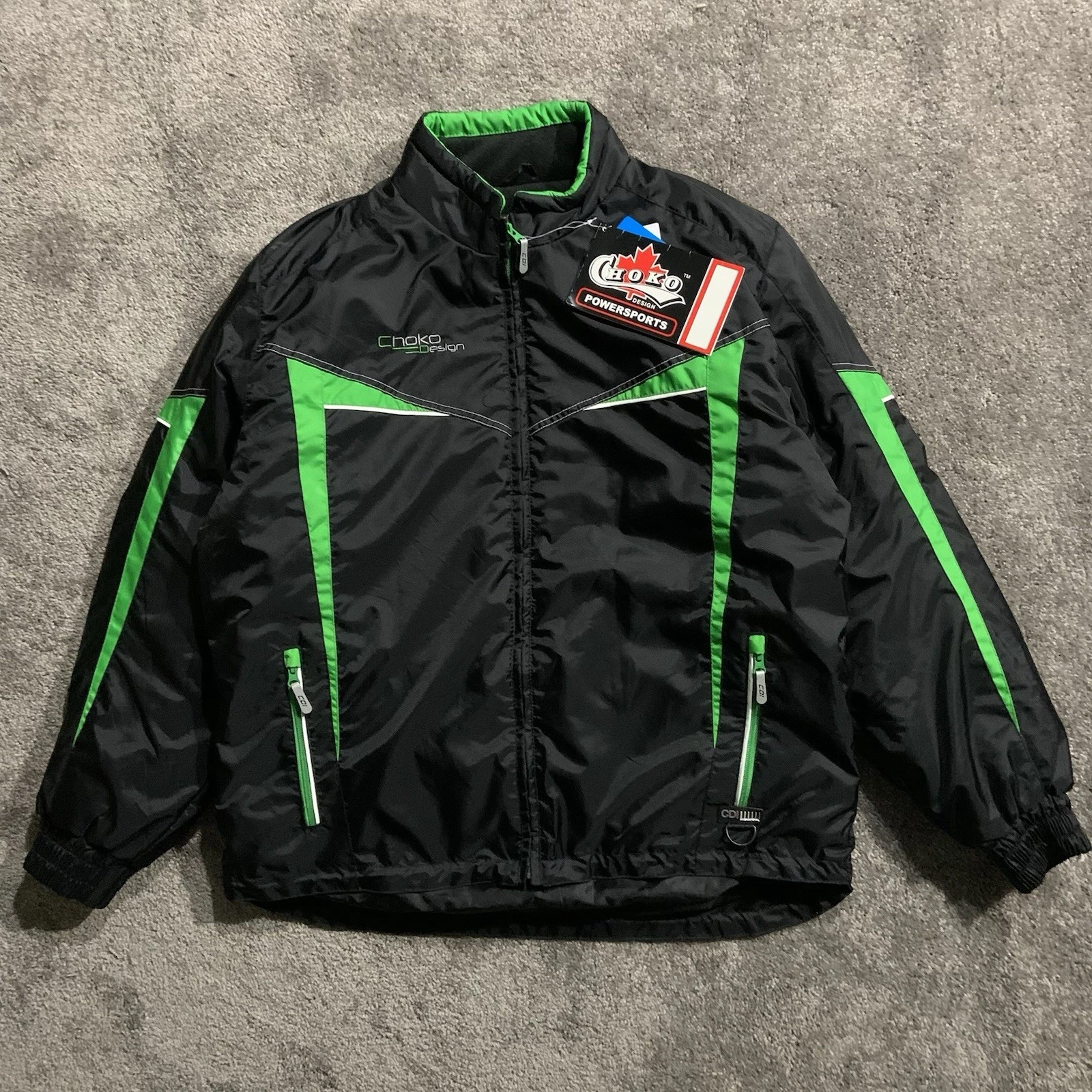Choko Design Sport NWT Insulated Mens Large Jacket Black/Green Gorpcore Snow