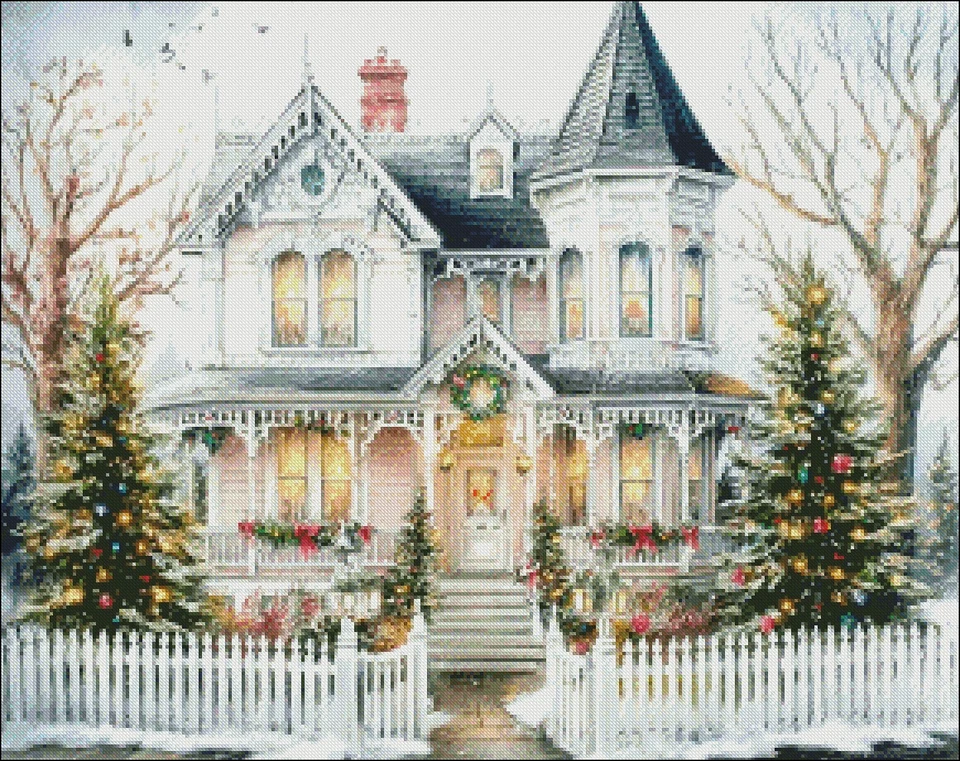 Victorian House 2 - DIY Chart Counted Cross Stitch Patterns Needlework DMC Color - Image 2 of 2