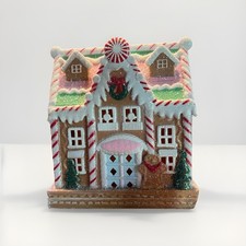 Holiday Style Glitter Sugared LIGHT UP CHRISTMAS GINGERBREAD HOUSE Home Decor