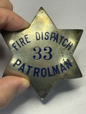 Vintage Fire Dispatch Patrolman Ed Jones Sterling Silver Badge 