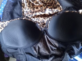 Dita Von Teese Von Follies Leopard Print Black Stretch Fitted Corset Basque 34D