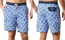 Tommy Bahama Mens Baja Printed Drawstring Swim Trunks in Blue Cove Size XXL