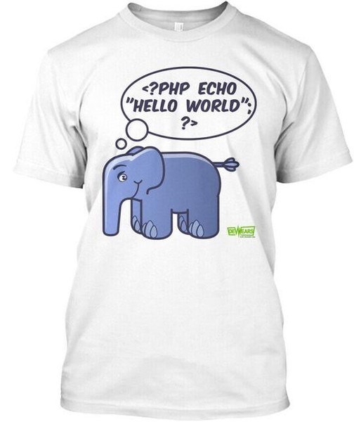 Camiseta Php Echo Hello World Hecha en EE. UU. Talla S a 5XL
