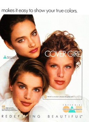COVER GIRL magazine AD #407 RARE 1991 RACHEL HUNTER Katja DONNA