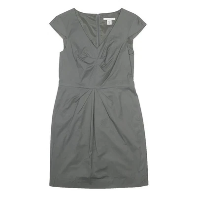 BANANA REPUBLIC Robe fourreau en coton gris, manches courtes, UK 4, bureau - Photo 1/4