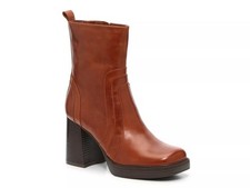 Marc Fisher Abitha Platform Bootie in Warm Brown Leather - Women's 9.5