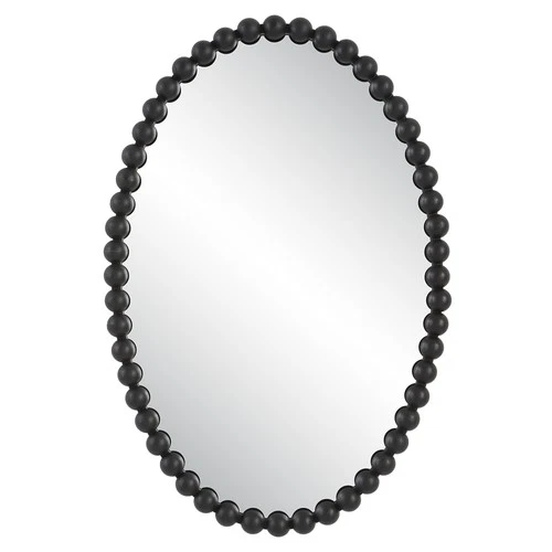 Uttermost 09876 Serna 20" W x 30" H Oval Framed Bathroom Mirror - Black - Picture 1 of 7