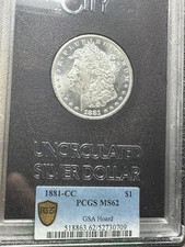 1881 CC Carson City $1 Morgan Silver Dollar PCGS MS62 GSA