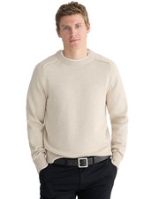 J Crew XL Men  s Heritage Beige Sand Cotton Crewneck Sweater
