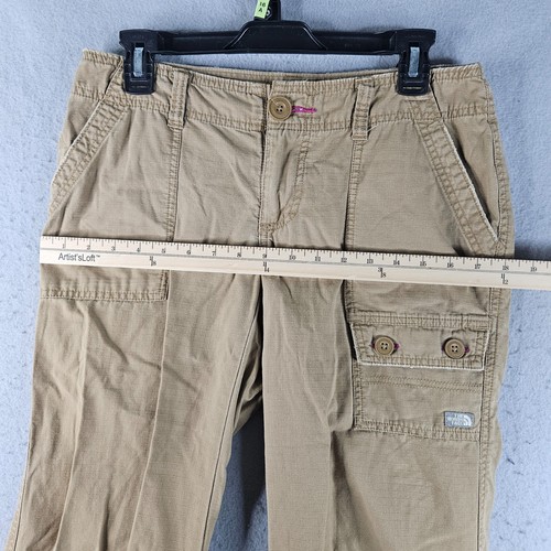 The North Face Capri Cargo Pants Womes 6 Biege Lightly Distressed Chic Rugged - Picture 5 of 18