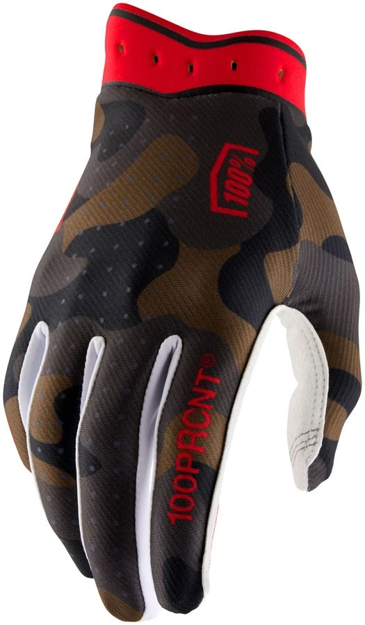 100% ITrack Gloves Full Finger Cycling Gloves X-Large Camo Moisture-Wicking