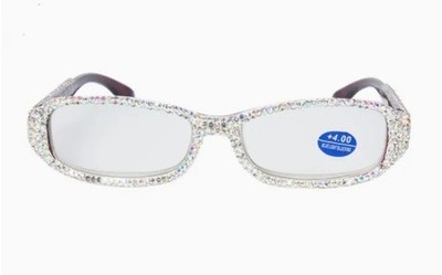 BRAND NEW WITH TAGS Handmade Iridescent Rhinestone Reader Glasses