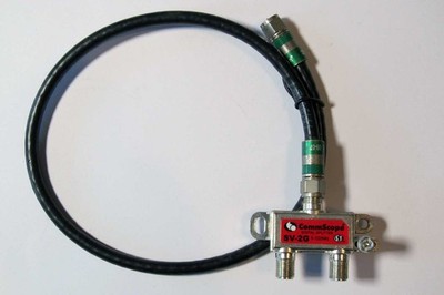 CommScope SV-2G Digital Cable Splitter with 20'' Cable