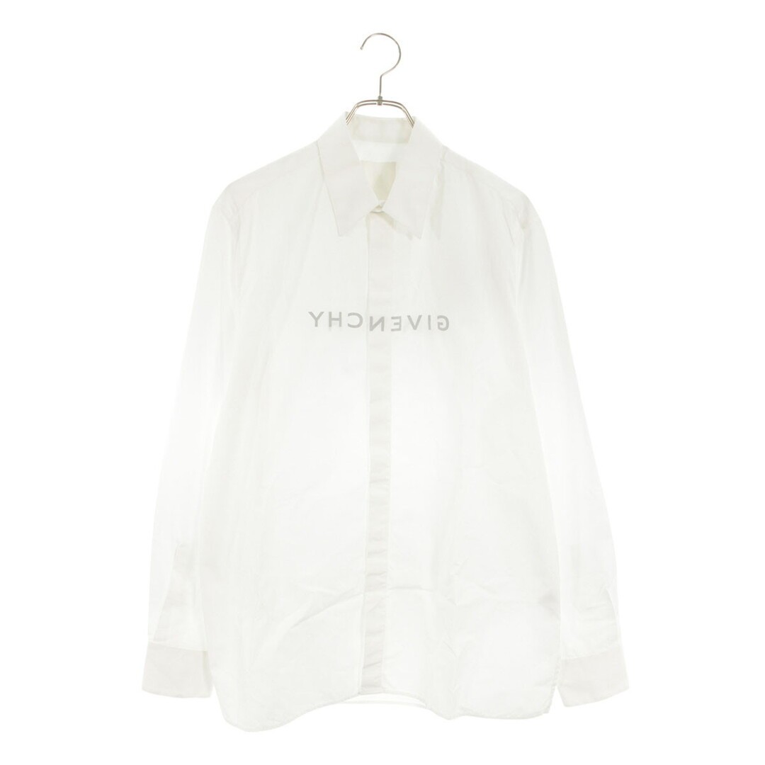 Givenchy BM60QJ109F Reverse Logo Print Poplin Long Sleeve Shirt Mens 39 Used d4b thumbnail 2