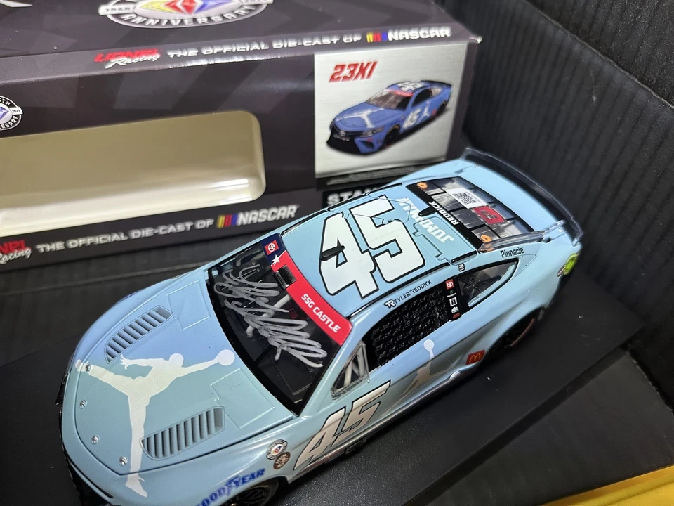 Tyler Reddick SIGNED 2023 Jordan Brand 1/24 Autographed Carolina Blue  - Image 4 of 4