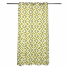 Pillow Perfect Outdoor/Indoor Nunu Geo Wasabi Drapery Panel, 96" x 52", White