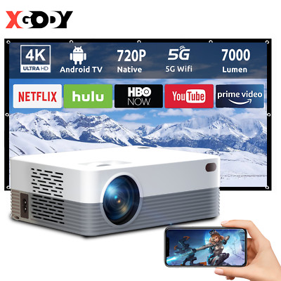 4K Mini Smart Beamer 5G WiFi Heimkino Projektor LED Bluetooth Android Full HD tv