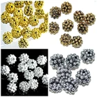 100pcs 10mm gold & silver metallic round berry acrylic beads 10mm DIY Beading
