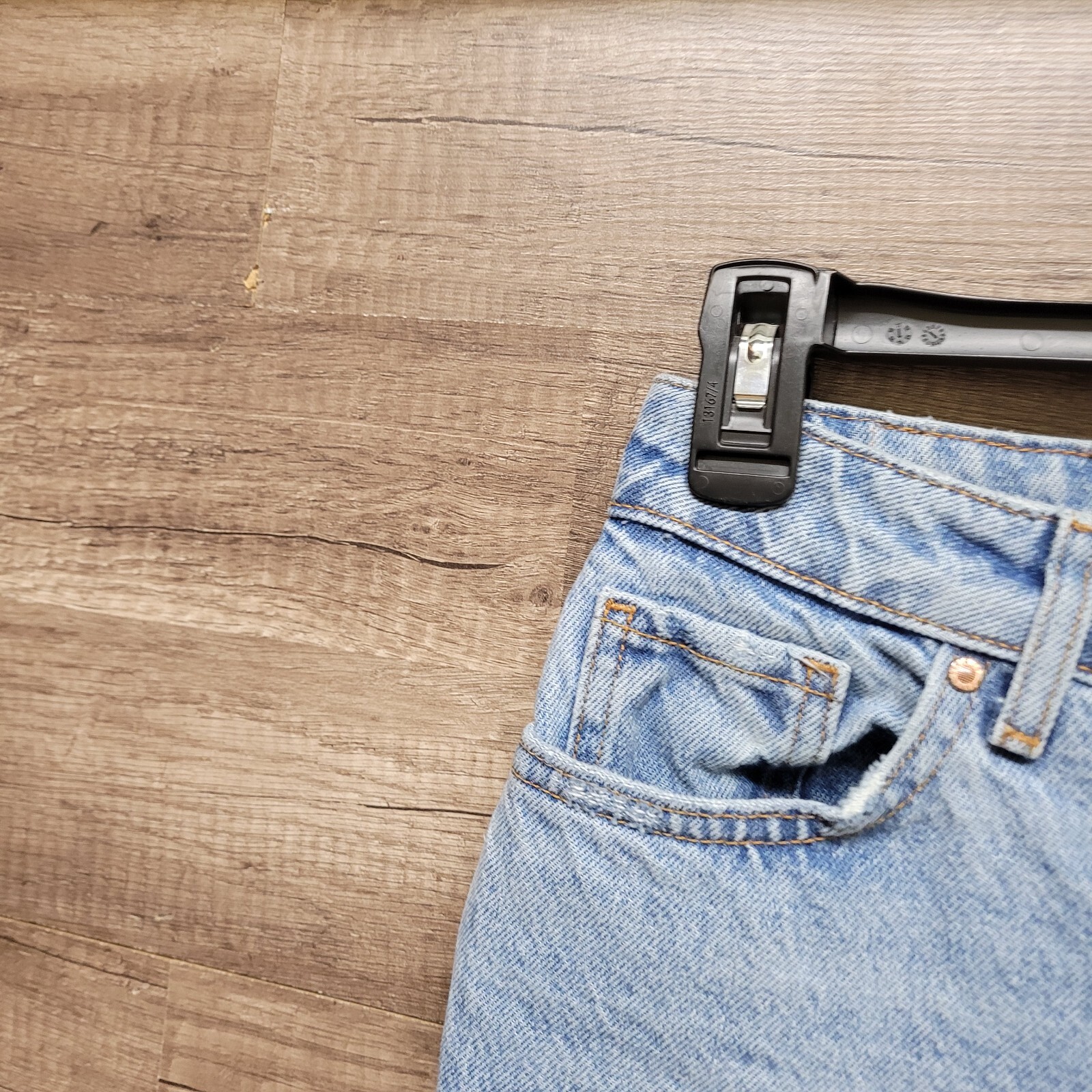 Zara Basic Denim Distressed Straight Tapered Mom … - image 5